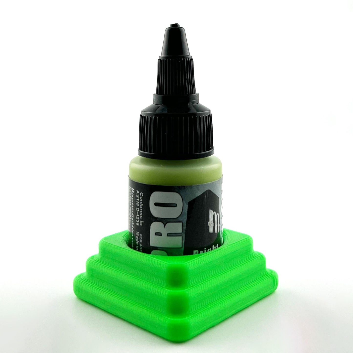 Monument Hobbies 22ml 30mm Paint Bottle Holder / Stand - Holds 1 Monument Hobbies 22ml 30mm  Bottle w/ Anti-Slip Rubber Feet - 3D Printed