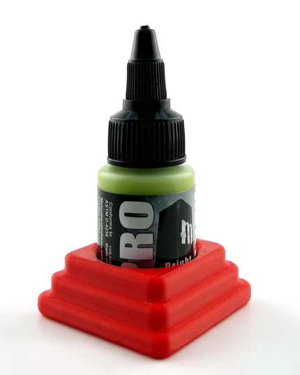 Monument Hobbies 22ml 30mm Paint Bottle Holder / Stand - Holds 1 Monument Hobbies 22ml 30mm  Bottle w/ Anti-Slip Rubber Feet - 3D Printed