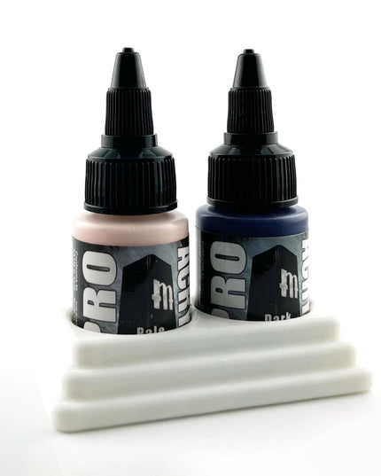 Monument Hobbies 22ml 30mm Paint Bottle Holder / Stand - Holds 2 Monument Hobbies 22ml 30mm  Bottles w/ Anti-Slip Rubber Feet - 3D Printed