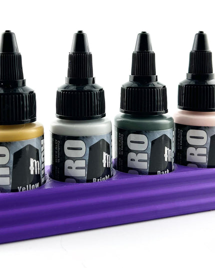 Monument Hobbies 22ml 30mm Paint Bottle Holder / Long Stand - Holds 4 Monument Hobbies 22ml 30mm  Bottles w/ Anti-Slip Rubber Feet