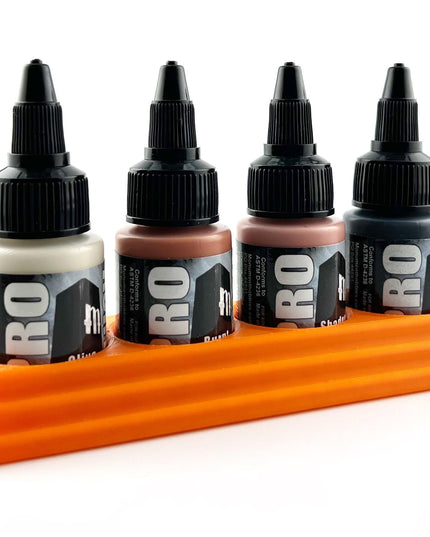 Monument Hobbies 22ml 30mm Paint Bottle Holder / Long Stand - Holds 4 Monument Hobbies 22ml 30mm  Bottles w/ Anti-Slip Rubber Feet