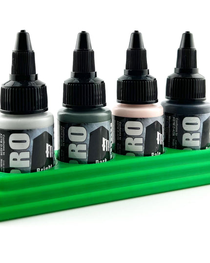 Monument Hobbies 22ml 30mm Paint Bottle Holder / Long Stand - Holds 4 Monument Hobbies 22ml 30mm  Bottles w/ Anti-Slip Rubber Feet