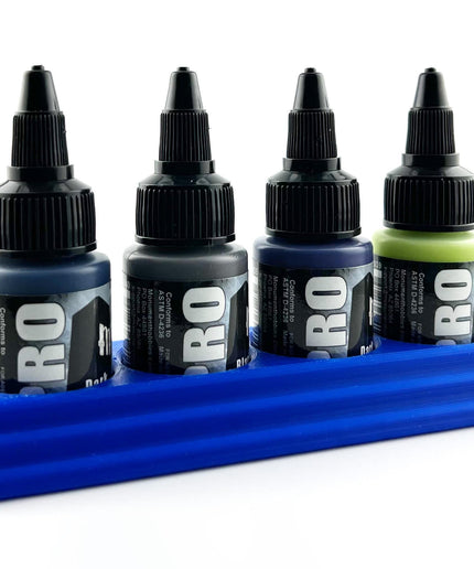 Monument Hobbies 22ml 30mm Paint Bottle Holder / Long Stand - Holds 4 Monument Hobbies 22ml 30mm  Bottles w/ Anti-Slip Rubber Feet