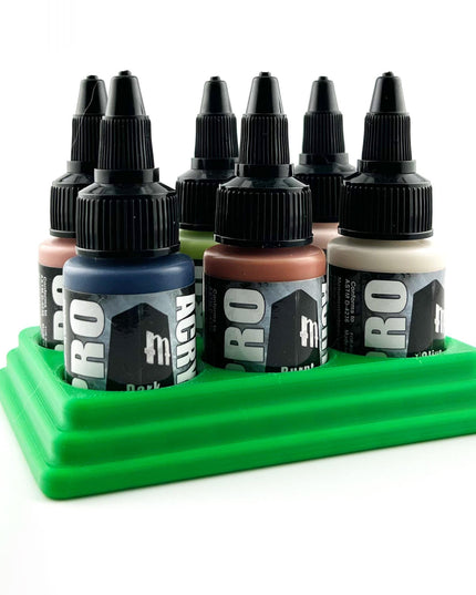 Monument Hobbies 22ml 30mm Paint Bottle Holder / Stand - Holds 6 Monument Hobbies 22ml 30mm  Bottles w/ Anti-Slip Rubber Feet - 3D Printed