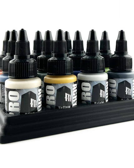 Monument Hobbies 22ml 30mm Paint Bottle Holder / Stand - Holds 12 Monument Hobbies 22ml 30mm  Bottles w/ Anti-Slip Rubber Feet - 3D Printed