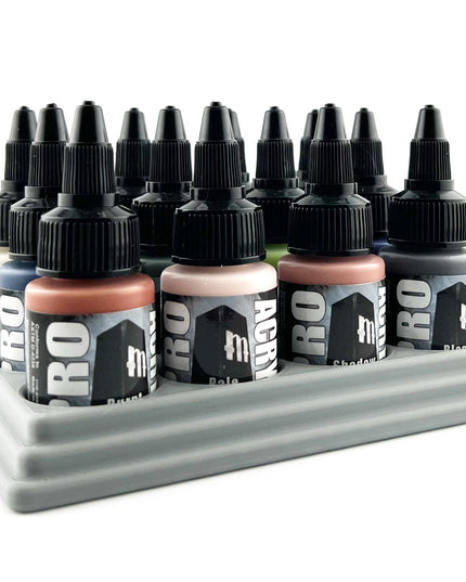Monument Hobbies 22ml 30mm Paint Bottle Holder / Stand - Holds 12 Monument Hobbies 22ml 30mm  Bottles w/ Anti-Slip Rubber Feet - 3D Printed