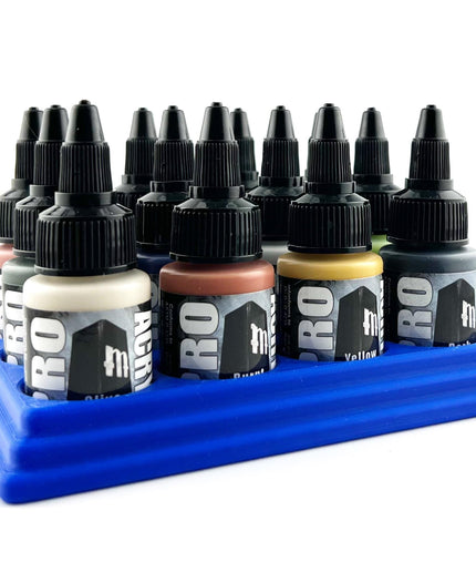 Monument Hobbies 22ml 30mm Paint Bottle Holder / Stand - Holds 12 Monument Hobbies 22ml 30mm  Bottles w/ Anti-Slip Rubber Feet - 3D Printed