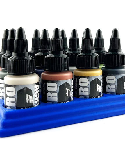 Monument Hobbies 22ml 30mm Paint Bottle Holder / Stand - Holds 12 Monument Hobbies 22ml 30mm  Bottles w/ Anti-Slip Rubber Feet - 3D Printed