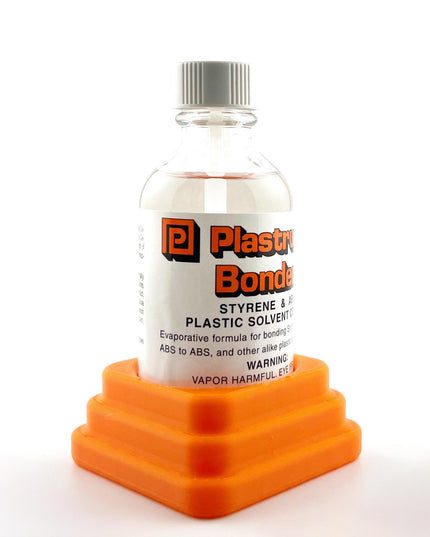 Plastruct Bondene Anti-Tip Bottle Holder for 2 oz Bottle with Anti-Slip Rubber Feet - Holds 1 Bottle - Made and Designed in the USA