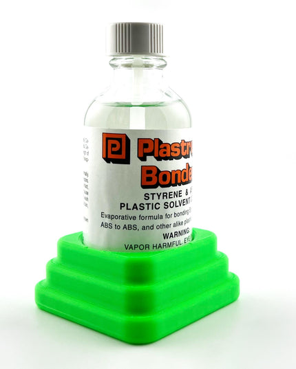 Plastruct Bondene Anti-Tip Bottle Holder for 2 oz Bottle with Anti-Slip Rubber Feet - Holds 1 Bottle - Made and Designed in the USA