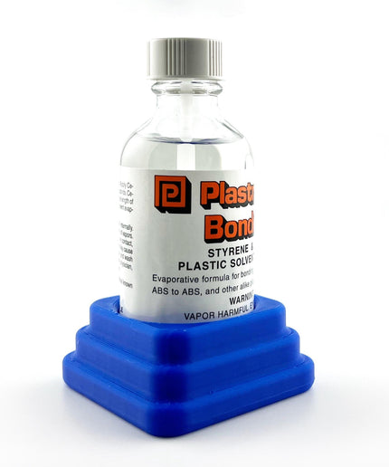 Plastruct Bondene Anti-Tip Bottle Holder for 2 oz Bottle with Anti-Slip Rubber Feet - Holds 1 Bottle - Made and Designed in the USA