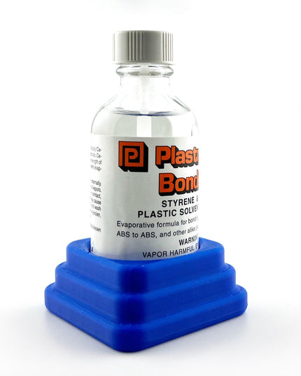 Plastruct Bondene Anti-Tip Bottle Holder for 2 oz Bottle with Anti-Slip Rubber Feet - Holds 1 Bottle - Made and Designed in the USA