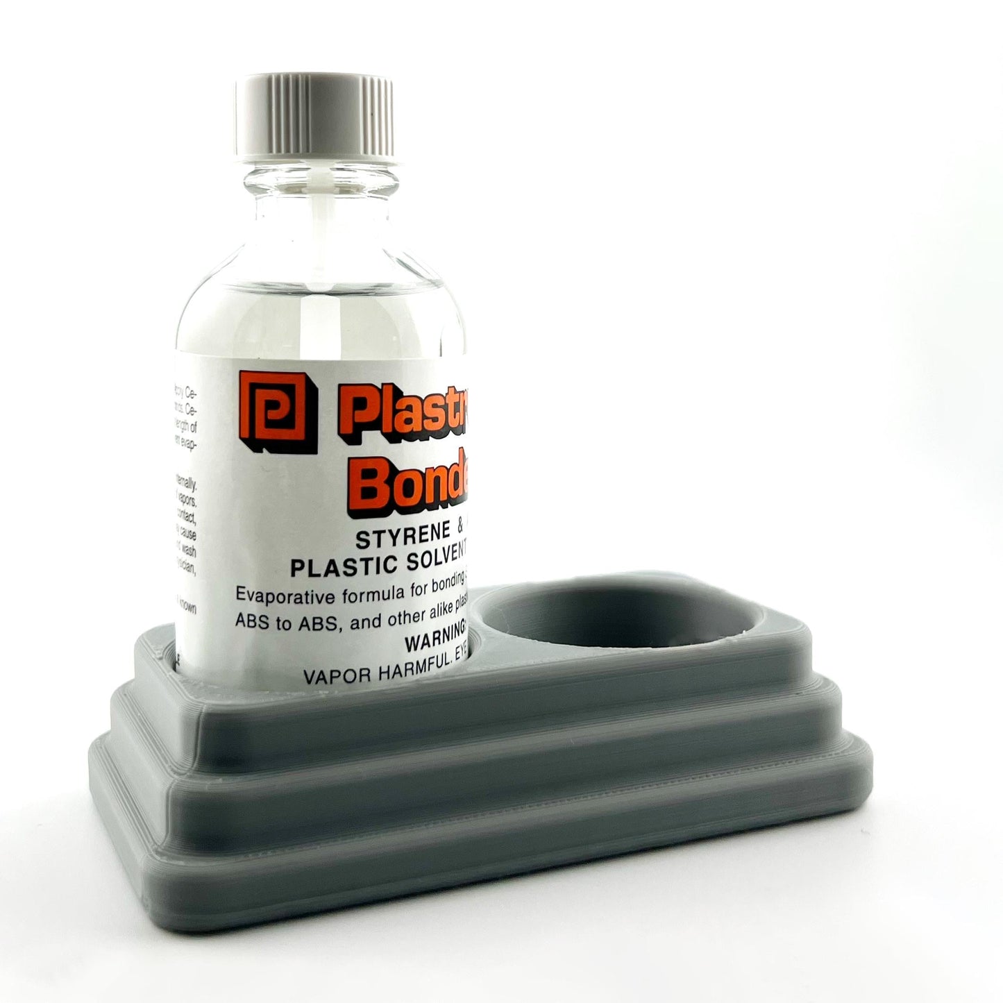 Plastruct Bondene Anti-Tip Bottle Holder for 2 oz Bottle with Anti-Slip Rubber Feet - Holds 2 Bottles - Made and Designed in the USA