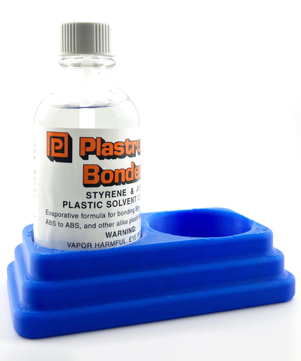 Plastruct Bondene Anti-Tip Bottle Holder for 2 oz Bottle with Anti-Slip Rubber Feet - Holds 2 Bottles - Made and Designed in the USA