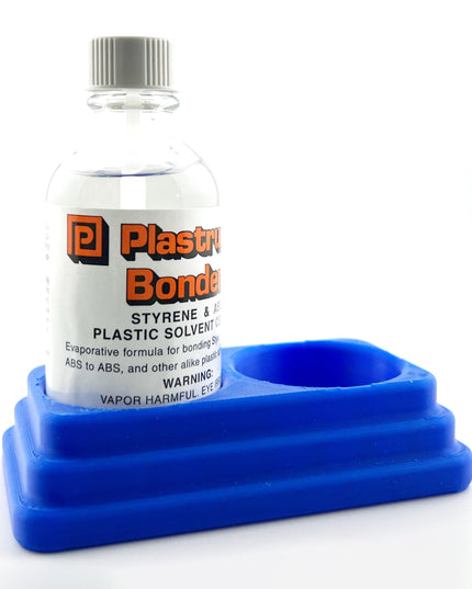 Plastruct Bondene Anti-Tip Bottle Holder for 2 oz Bottle with Anti-Slip Rubber Feet - Holds 2 Bottles - Made and Designed in the USA