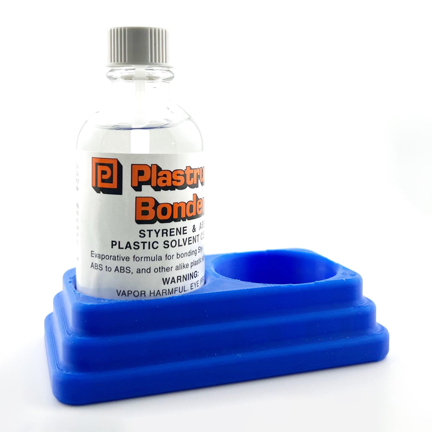 Plastruct Bondene Anti-Tip Bottle Holder for 2 oz Bottle with Anti-Slip Rubber Feet - Holds 2 Bottles - Made and Designed in the USA