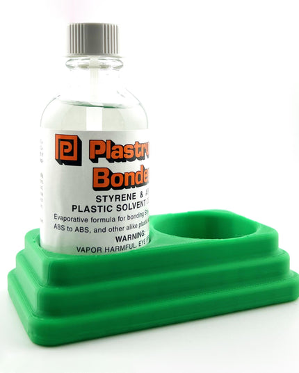 Plastruct Bondene Anti-Tip Bottle Holder for 2 oz Bottle with Anti-Slip Rubber Feet - Holds 2 Bottles - Made and Designed in the USA