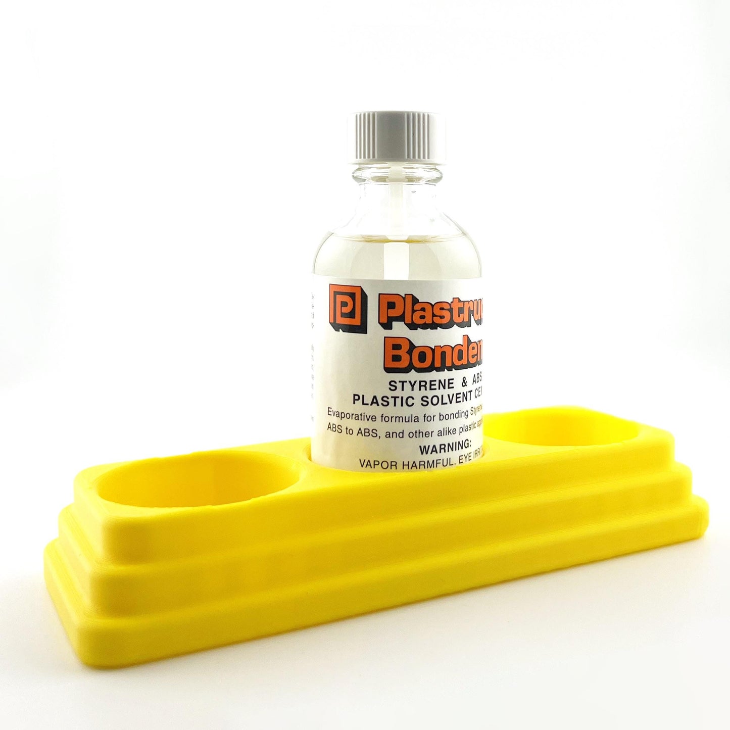 Plastruct Bondene Anti-Tip Bottle Holder for 2 oz Bottle with Anti-Slip Rubber Feet - Holds 3 Bottles - Made and Designed in the USA