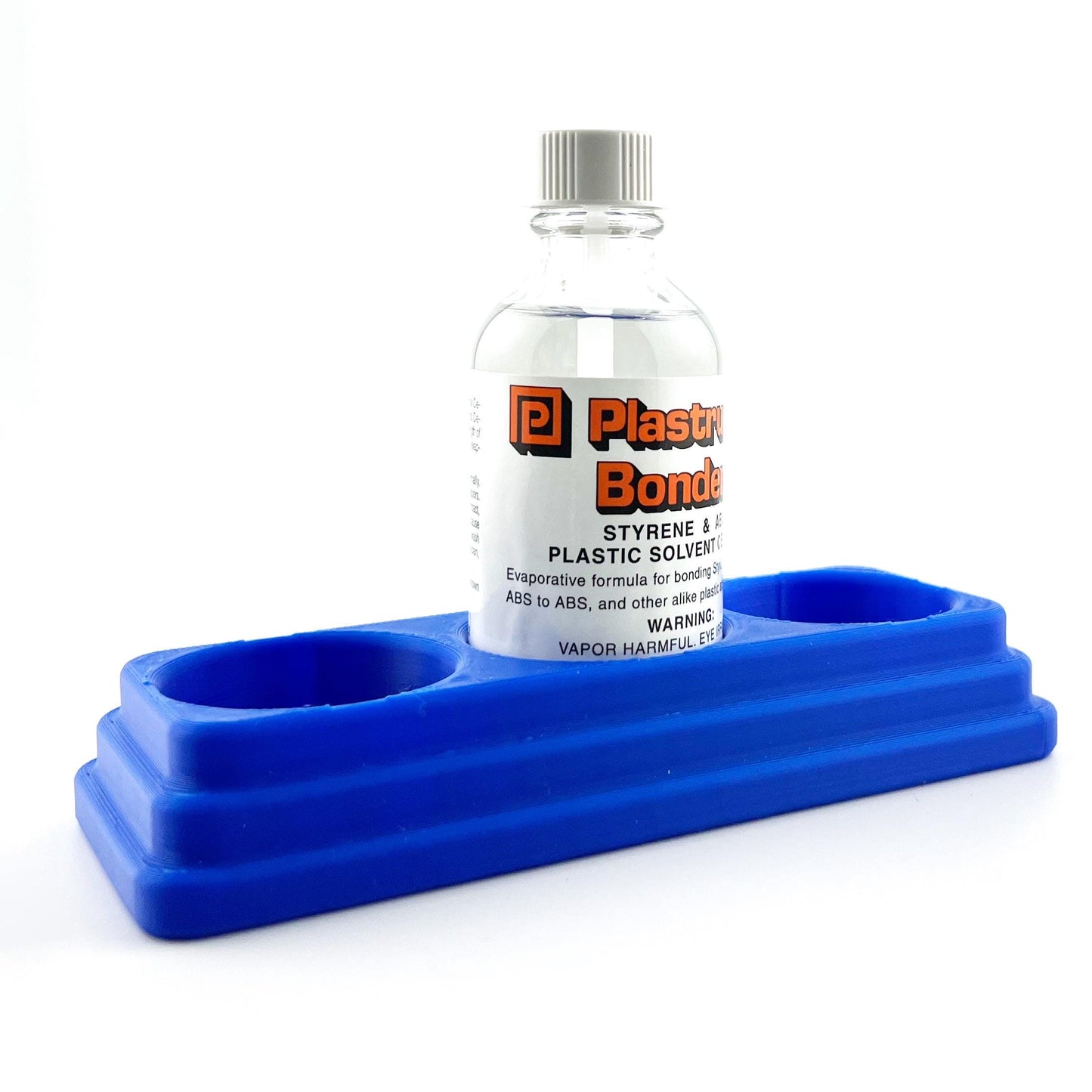 Plastruct Bondene Anti-Tip Bottle Holder for 2 oz Bottle with Anti-Slip Rubber Feet - Holds 3 Bottles - Made and Designed in the USA