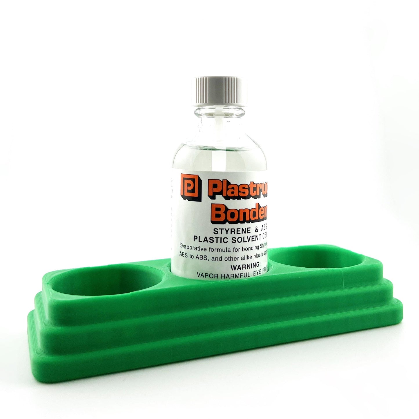 Plastruct Bondene Anti-Tip Bottle Holder for 2 oz Bottle with Anti-Slip Rubber Feet - Holds 3 Bottles - Made and Designed in the USA