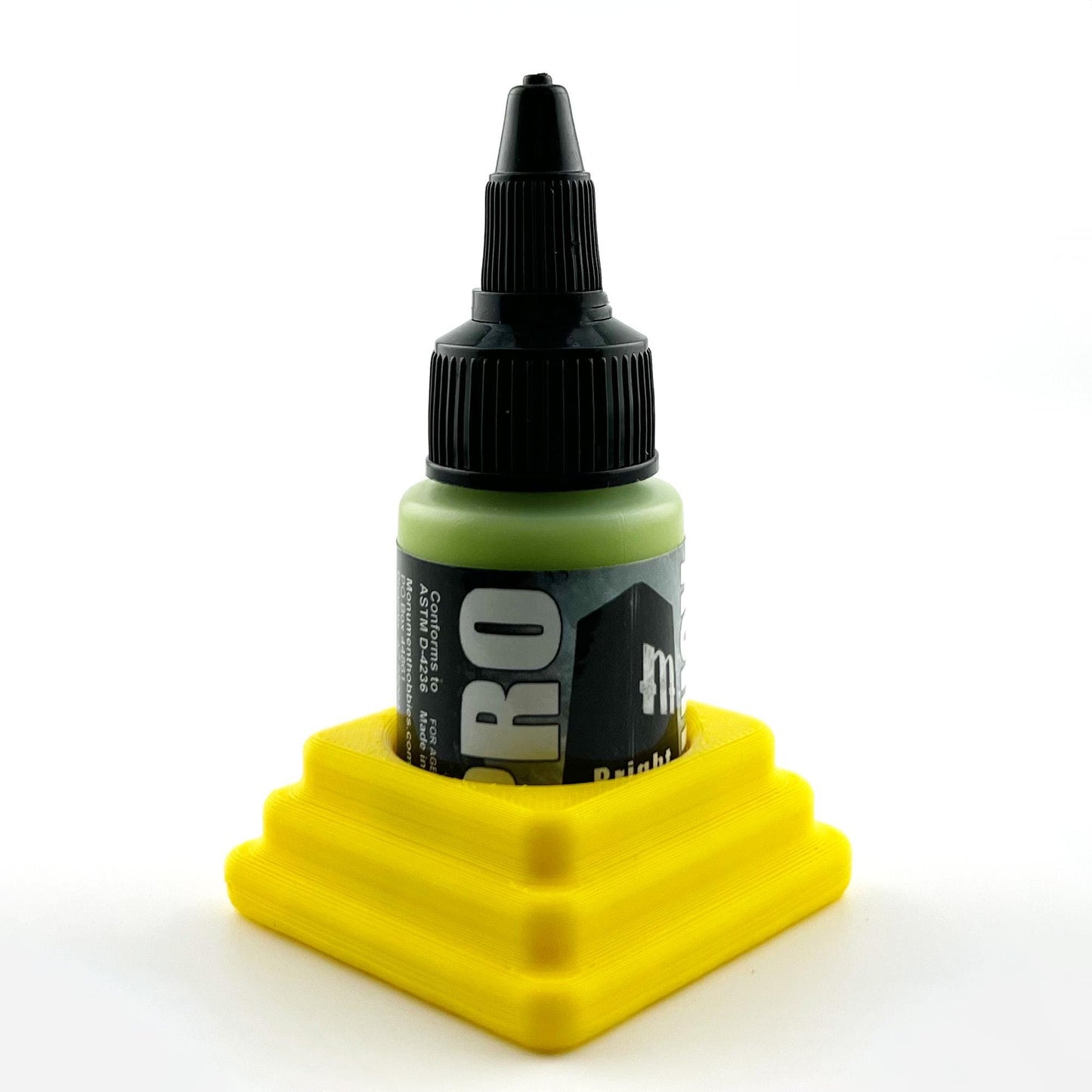 Monument Hobbies 22ml 30mm Paint Bottle Holder / Stand - Holds 1 Monument Hobbies 22ml 30mm  Bottle w/ Anti-Slip Rubber Feet - 3D Printed