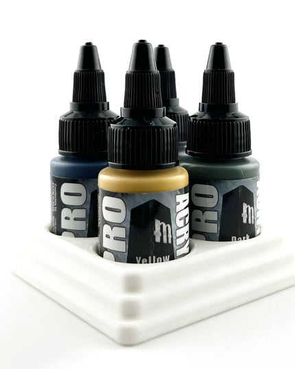 Monument Hobbies 22ml 30mm Paint Bottle Holder / Stand - Holds 4 Monument Hobbies 22ml 30mm  Bottles w/ Anti-Slip Rubber Feet - 3D Printed