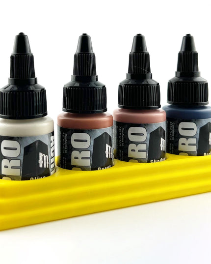 Monument Hobbies 22ml 30mm Paint Bottle Holder / Long Stand - Holds 4 Monument Hobbies 22ml 30mm  Bottles w/ Anti-Slip Rubber Feet