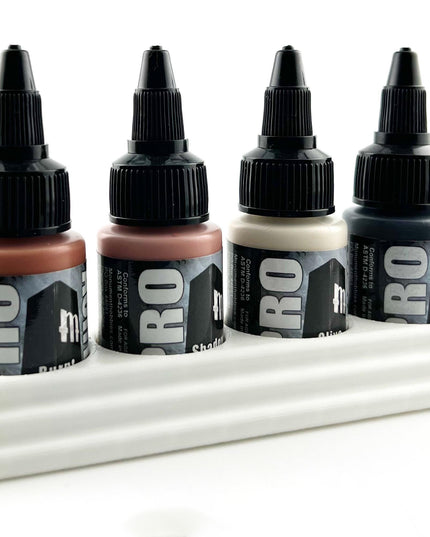Monument Hobbies 22ml 30mm Paint Bottle Holder / Long Stand - Holds 4 Monument Hobbies 22ml 30mm  Bottles w/ Anti-Slip Rubber Feet