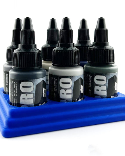 Monument Hobbies 22ml 30mm Paint Bottle Holder / Stand - Holds 6 Monument Hobbies 22ml 30mm  Bottles w/ Anti-Slip Rubber Feet - 3D Printed