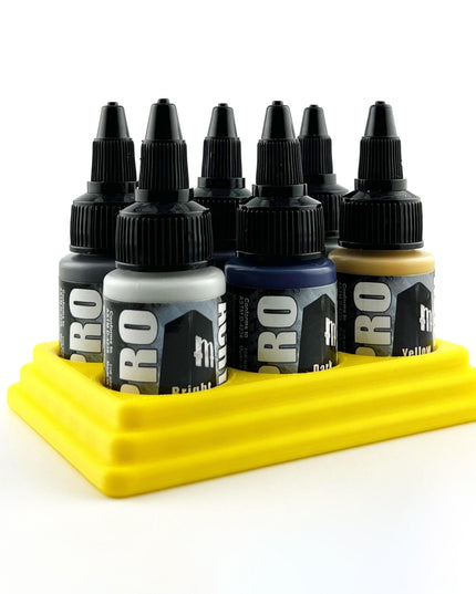 Monument Hobbies 22ml 30mm Paint Bottle Holder / Stand - Holds 6 Monument Hobbies 22ml 30mm  Bottles w/ Anti-Slip Rubber Feet - 3D Printed
