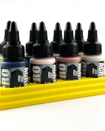 Monument Hobbies 22ml 30mm Paint Bottle Holder / Stand - Holds 8 Monument Hobbies 22ml 30mm  Bottles w/ Anti-Slip Rubber Feet - 3D Printed
