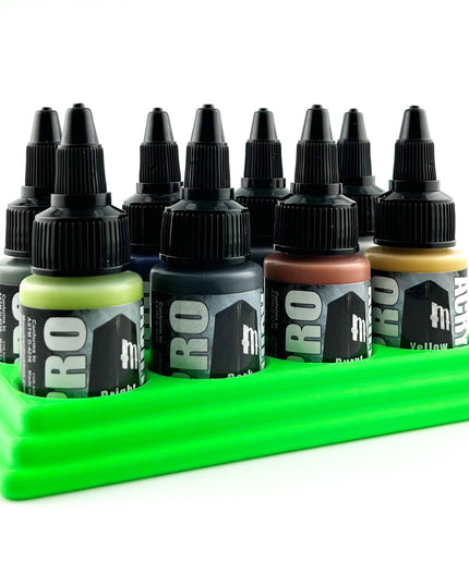 Monument Hobbies 22ml 30mm Paint Bottle Holder / Stand - Holds 8 Monument Hobbies 22ml 30mm  Bottles w/ Anti-Slip Rubber Feet - 3D Printed
