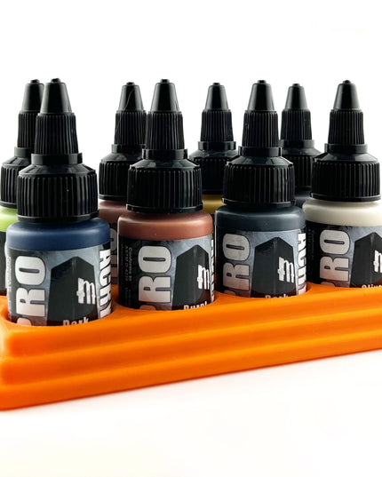 Monument Hobbies 22ml 30mm Paint Bottle Holder / Stand - Holds 8 Monument Hobbies 22ml 30mm  Bottles w/ Anti-Slip Rubber Feet - 3D Printed