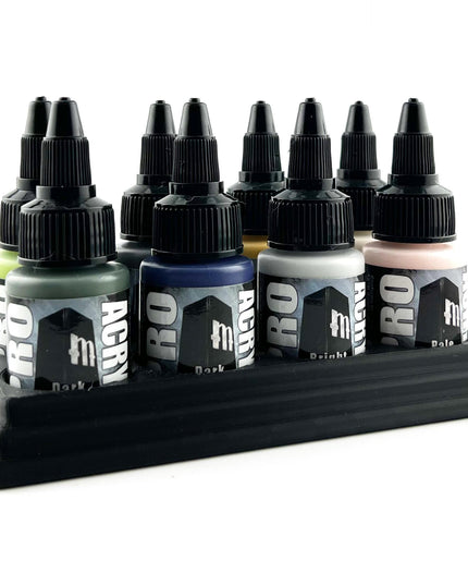 Monument Hobbies 22ml 30mm Paint Bottle Holder / Stand - Holds 8 Monument Hobbies 22ml 30mm  Bottles w/ Anti-Slip Rubber Feet - 3D Printed