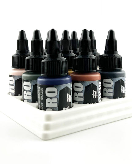 Monument Hobbies 22ml 30mm Paint Bottle Holder / Stand - Holds 9 Monument Hobbies 22ml 30mm  Bottles w/ Anti-Slip Rubber Feet - 3D Printed
