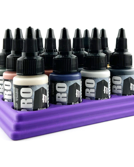 Monument Hobbies 22ml 30mm Paint Bottle Holder / Stand - Holds 12 Monument Hobbies 22ml 30mm  Bottles w/ Anti-Slip Rubber Feet - 3D Printed