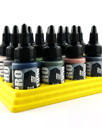 Monument Hobbies 22ml 30mm Paint Bottle Holder / Stand - Holds 12 Monument Hobbies 22ml 30mm  Bottles w/ Anti-Slip Rubber Feet - 3D Printed