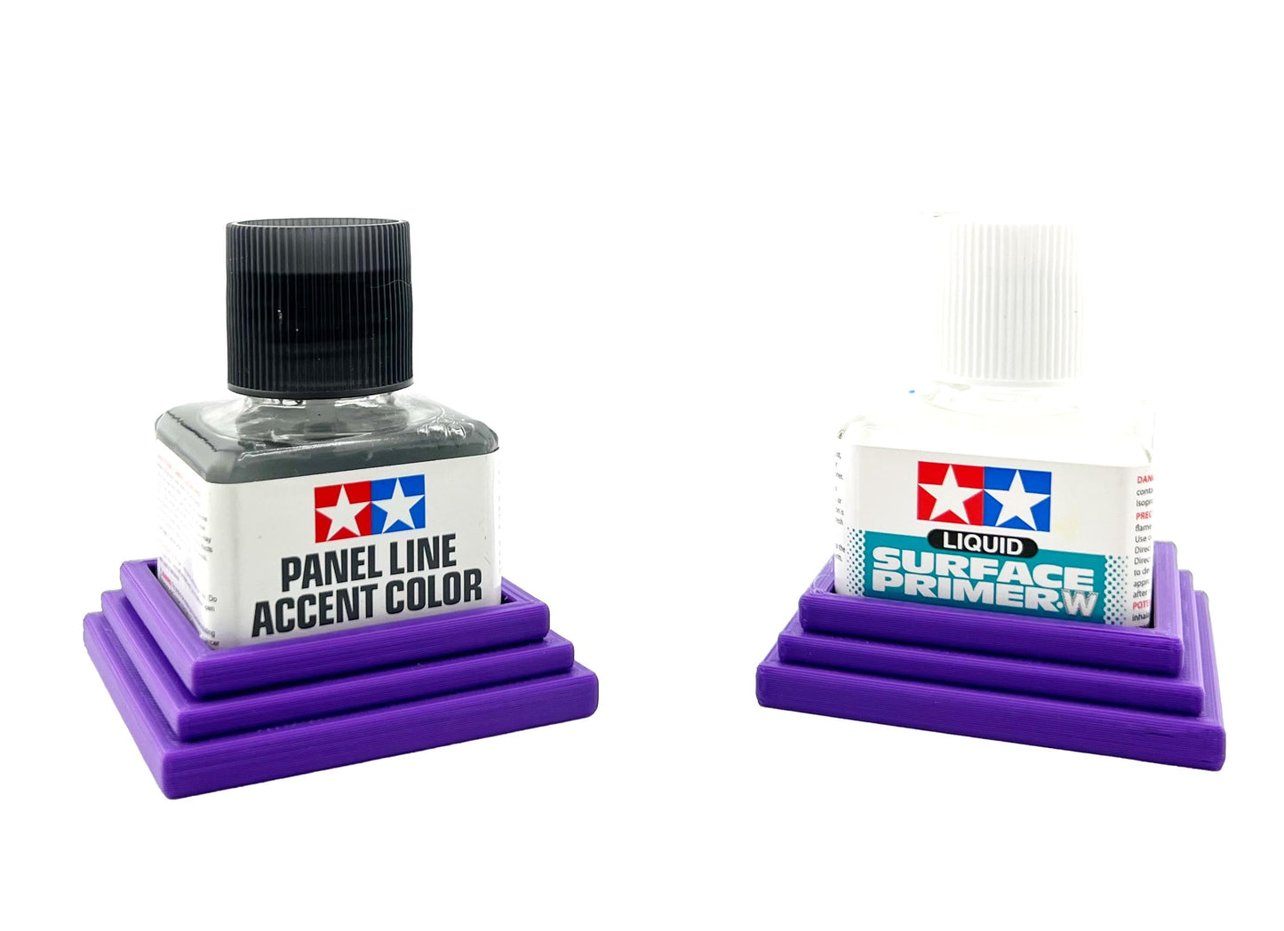 2 Anti-Tip 3D Printed Tamiya Glue Bottle Holder Square Style 1 Each w/Rubber Feet Holds 1 Tamiya 42ml Square Bottle Each Tamiya 87038 87182