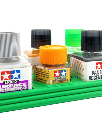 Anti-Tip 3D Printed Tamiya Glue Bottle Holder 5 Square & Hex with Rubber Feet Tamiya 87038 87012