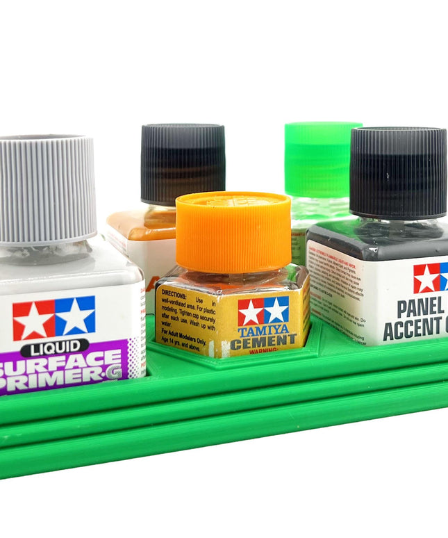 Anti-Tip 3D Printed Tamiya Glue Bottle Holder 5 Square & Hex with Rubber Feet Tamiya 87038 87012