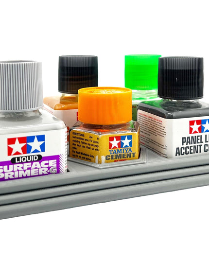 Anti-Tip 3D Printed Tamiya Glue Bottle Holder 5 Square & Hex with Rubber Feet Tamiya 87038 87012