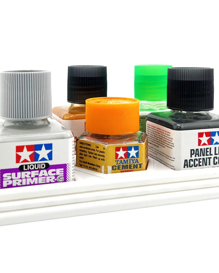Anti-Tip 3D Printed Tamiya Glue Bottle Holder 5 Square & Hex with Rubber Feet Tamiya 87038 87012