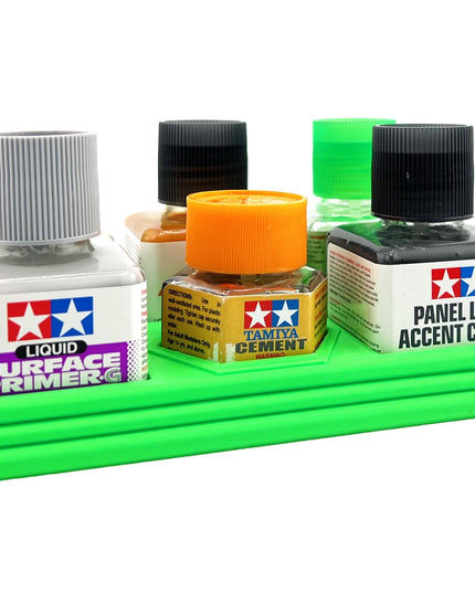 Anti-Tip 3D Printed Tamiya Glue Bottle Holder 5 Square & Hex with Rubber Feet Tamiya 87038 87012