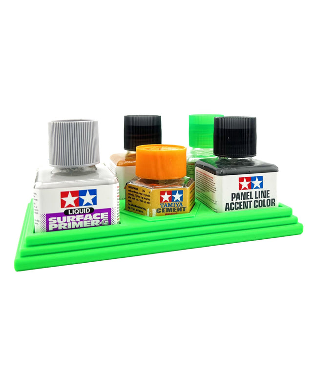 Anti-Tip 3D Printed Tamiya Glue Bottle Holder 5 Square & Hex with Rubber Feet Tamiya 87038 87012