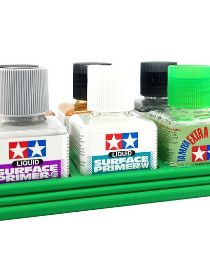 Anti-Tip 3D Printed Tamiya Glue Bottle Holder 6 Square with Rubber Feet Tamiya 87038 87182