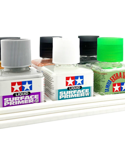 Anti-Tip 3D Printed Tamiya Glue Bottle Holder 6 Square with Rubber Feet Tamiya 87038 87182