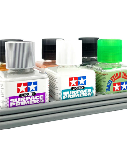 Anti-Tip 3D Printed Tamiya Glue Bottle Holder 6 Square with Rubber Feet Tamiya 87038 87182