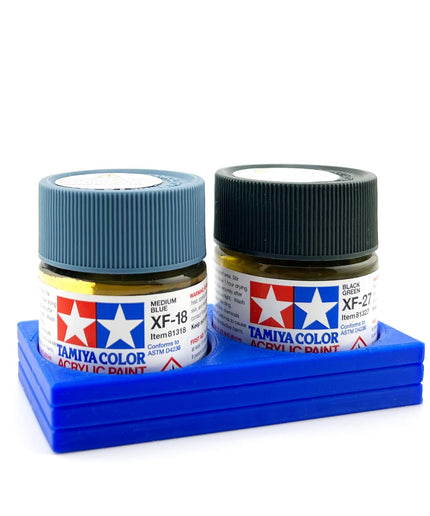 Tamiya 23ml Paint Bottle Holder - Holds 2 Tamiya 23ml Bottles with Anti-Slip Rubber Feet - 3d Printed