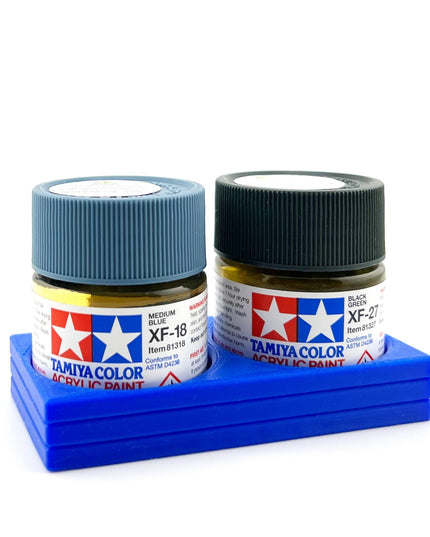 Tamiya 23ml Paint Bottle Holder - Holds 2 Tamiya 23ml Bottles with Anti-Slip Rubber Feet - 3d Printed