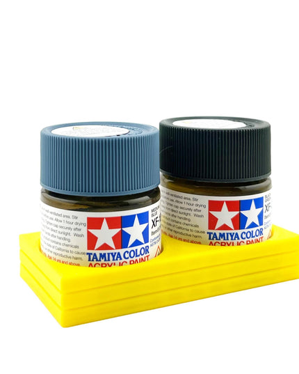 Tamiya 23ml Paint Bottle Holder - Holds 2 Tamiya 23ml Bottles with Anti-Slip Rubber Feet - 3d Printed